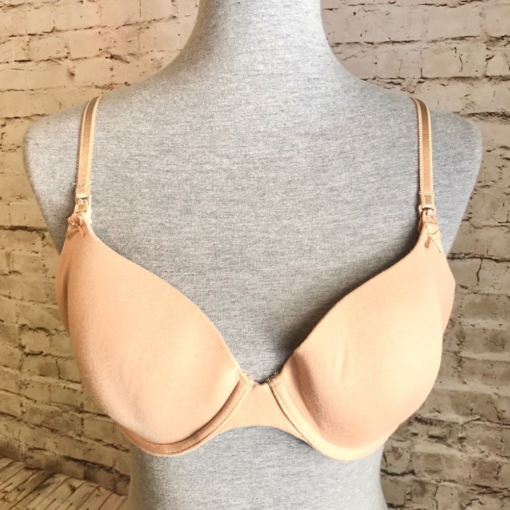 Motherhood Maternity Nude Tan Nursing Bra Demi 38C